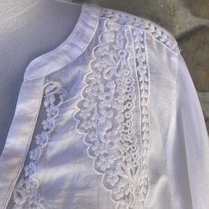 Soft Surroundings white boho lace tunic top with shell tank